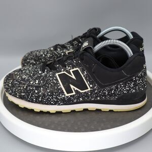 New Balance 574 Glow in the Dark Youth Size 3.5 Shoes Space Black White Sneakers